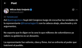 Wilson Ruiz destacó la intervención