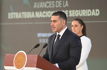 Omar García Harfuch durante la