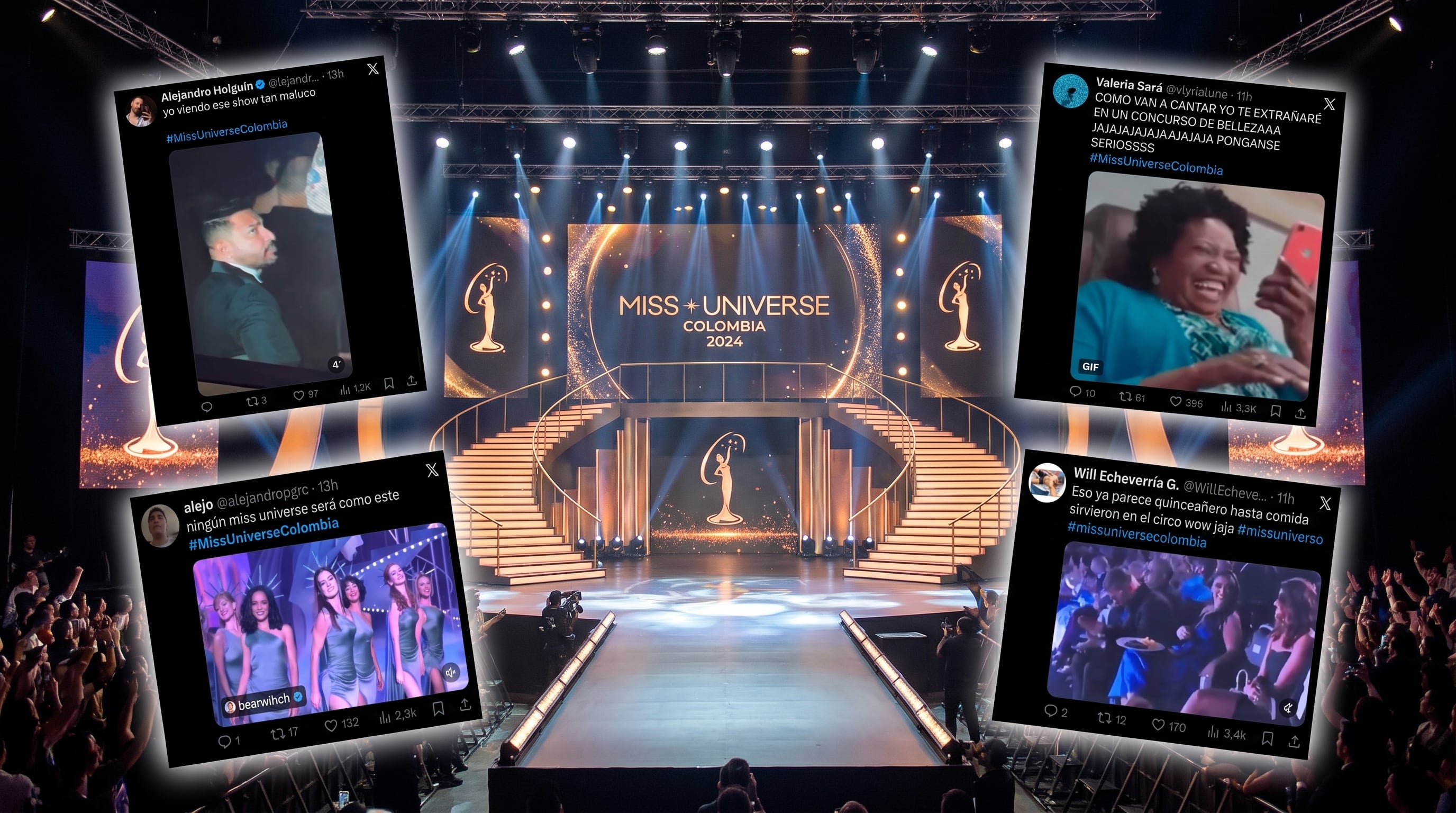 Miss Universe Colombia fue blanco de memes en redes sociales por errores durante la transmisión en vivo - crédito Imagen Ilustrativa Infobae