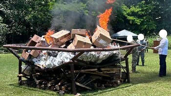 El operativo destruyó cocaína, metanfetamina,