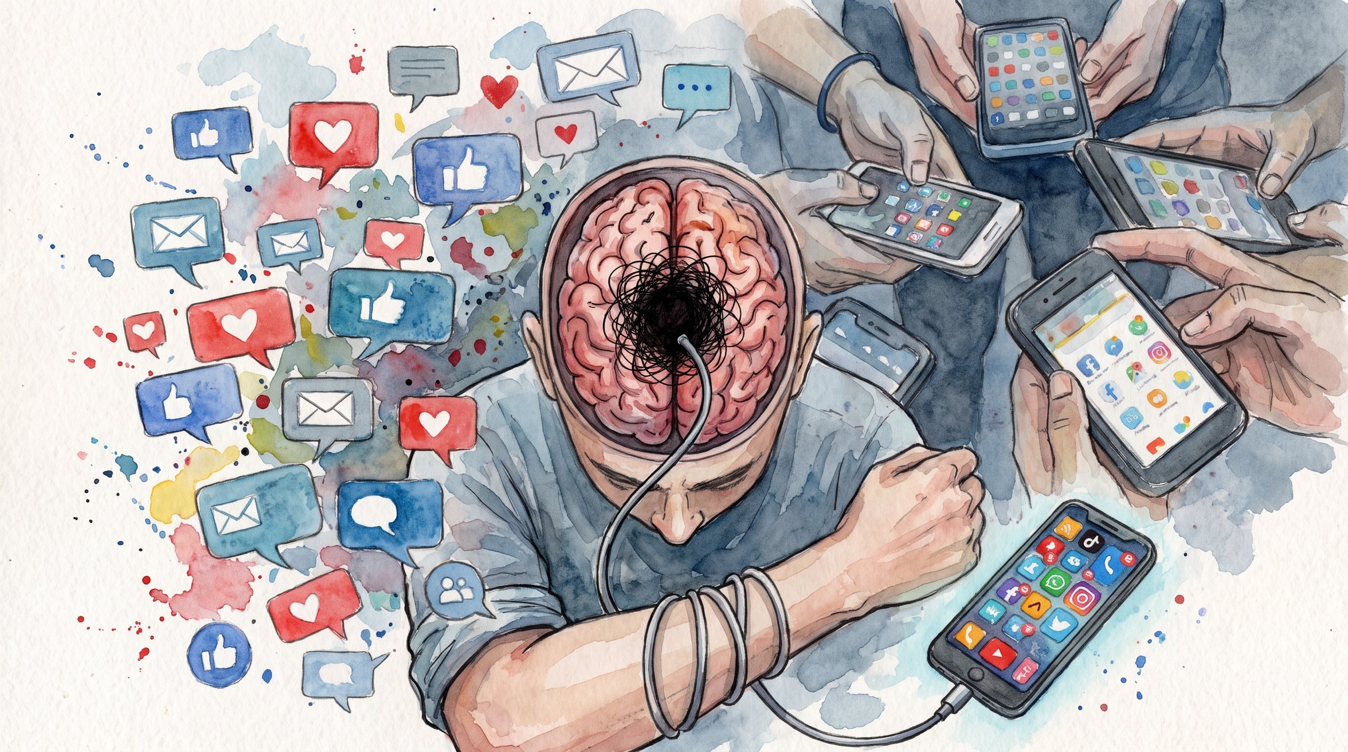 Las profesionales indican que hay afecciones en la materia gris del cerebro por el uso problemático de las redes sociales - crédito Imagen Ilustrativa Infobae