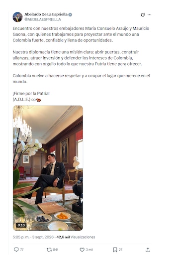 Abelardo de la Espriella y su mensaje para los embajadores ante EE. UU. y la ONU