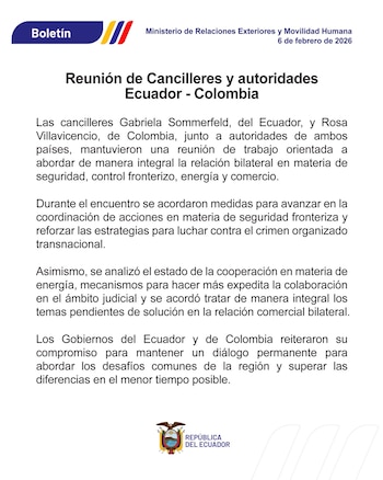 La Cancillería de Ecuador entregó