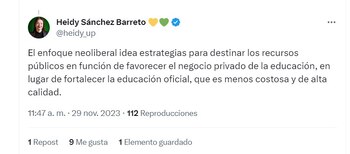 Heidy Sánchez defiende la