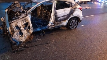 Choque e incendio en la Panamericana: hay un muerto y un herido a la altura de Vicente López