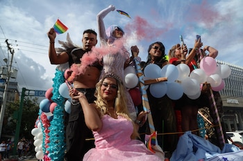 marcha con motivo del Día del Orgullo LGTBI este sábado, en Ciudad de Guatemala
