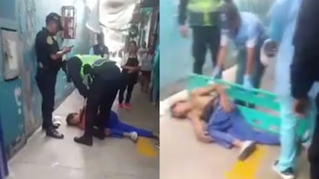 Extorsión en Chosica: sospechoso intenta escapar y termina hospitalizado tras caer de gran altura. (Foto composición: Infobae Perú/Captura video:X/@LisethInforma)