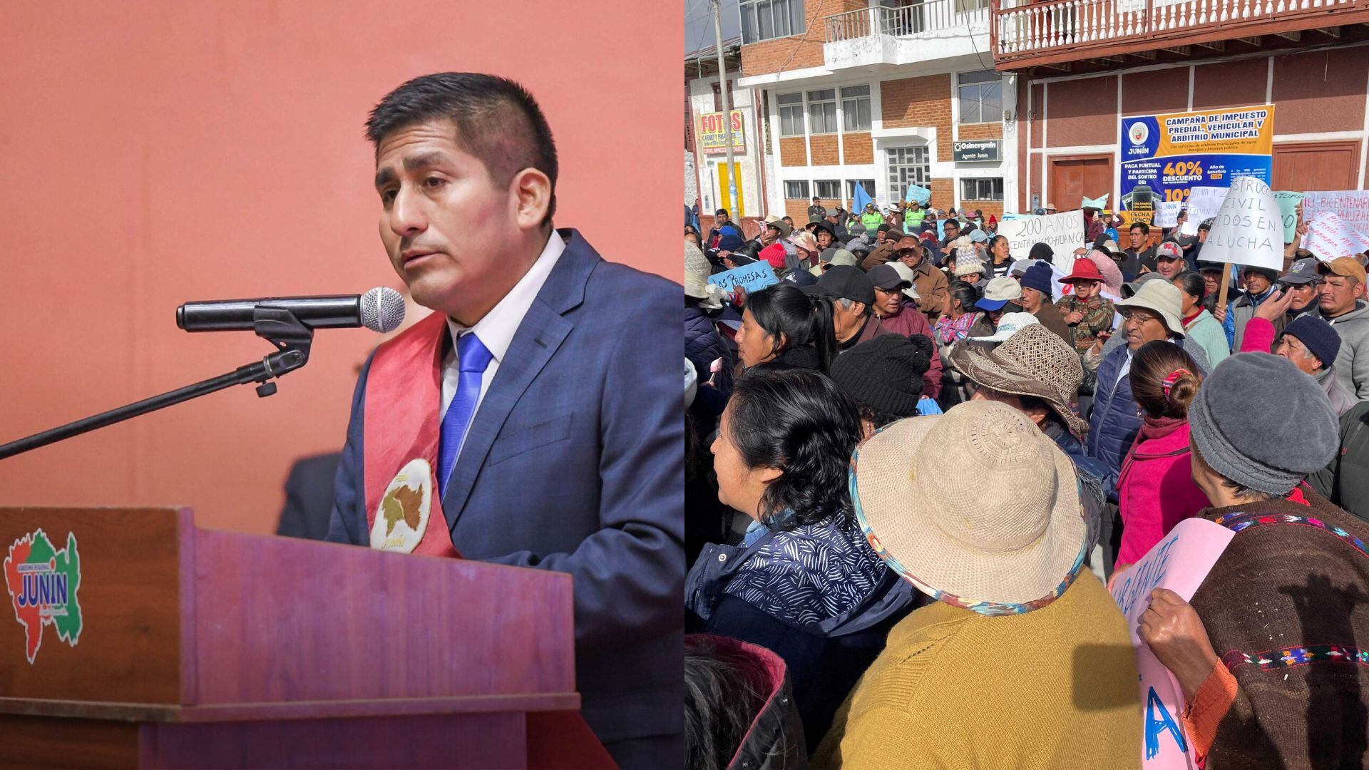 La provincia de Junín realiza paro en protesta contra el gobernador Zósimo Cárdenas y el alcalde Elio Zeballos.