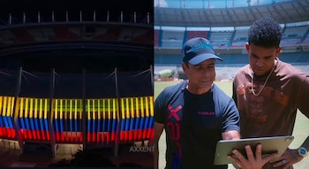 El sistema de iluminación permitirá personalizar la fachada del estadio con efectos visuales para eventos deportivos, conciertos y espectáculos-crédito @AlejandroChar/X