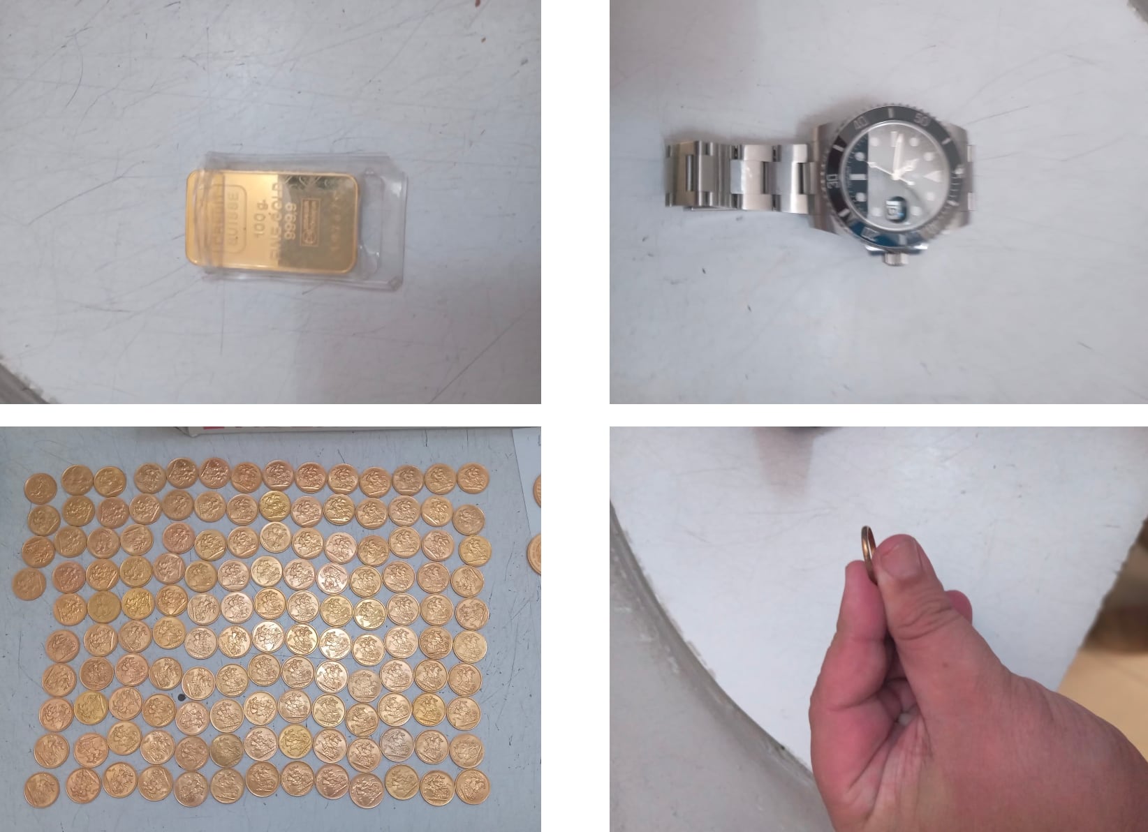 Las monedas de oro involucradas