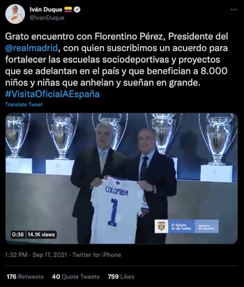 Iván Duque reunido con Florentino