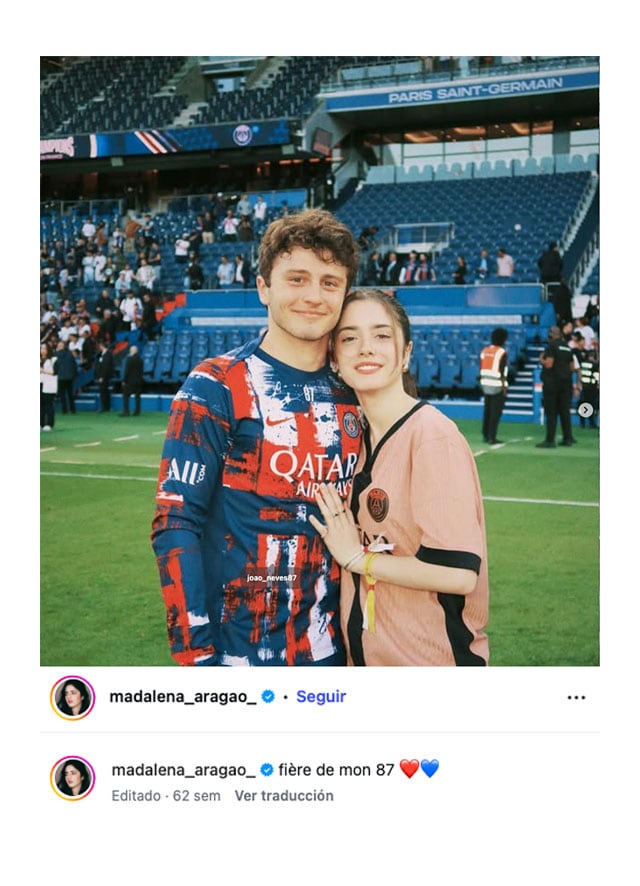 Madalena Aragão, la novia del mediocampista, quedó en el centro de la polémica portuguesa (@madalena_aragao_)