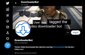 Downloader Bot @DownloaderBot, cuenta para