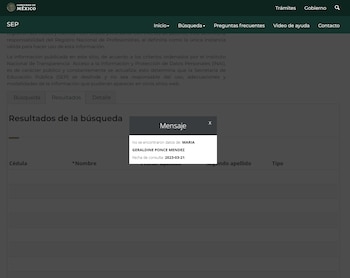 No hay registro de su