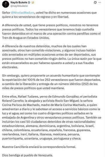 En un mensaje directo a