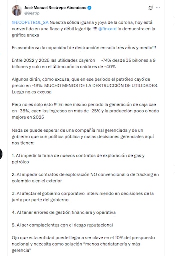 José Manuel Restrepo Abondano aseguró