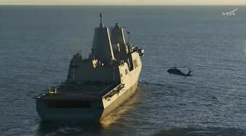 La navegación que albergará a los astronautas luego de amerizaje