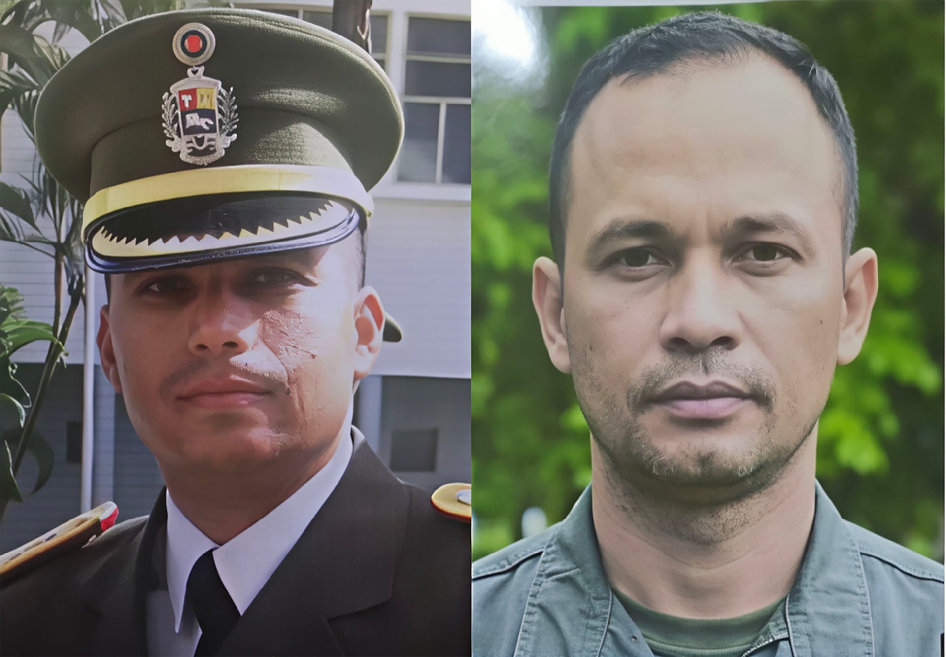 El juez militar teniente coronal Mickel Enrique Amézquita Pión y el Fiscal Militar capitán Elber Jesús Montero Mendoza.