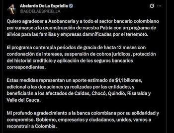 Abelardo de la Espriella - crédito @ABDELAESPRIELLA/X