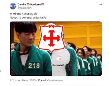 Hinchas de Santa Fe bromearon