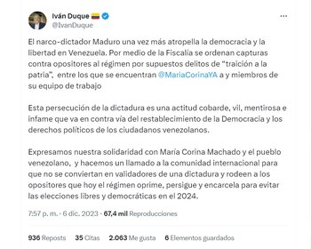 Iván Duque ataca a Nicolás