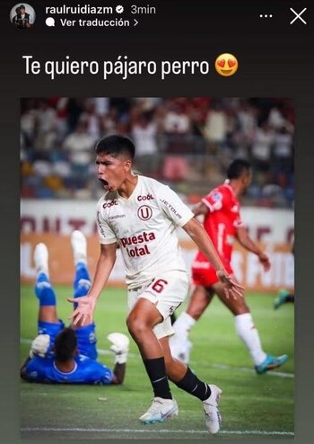 La publicación de Raúl Ruidíaz