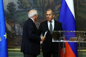 Sergei Lavrov y Josep Borrell.