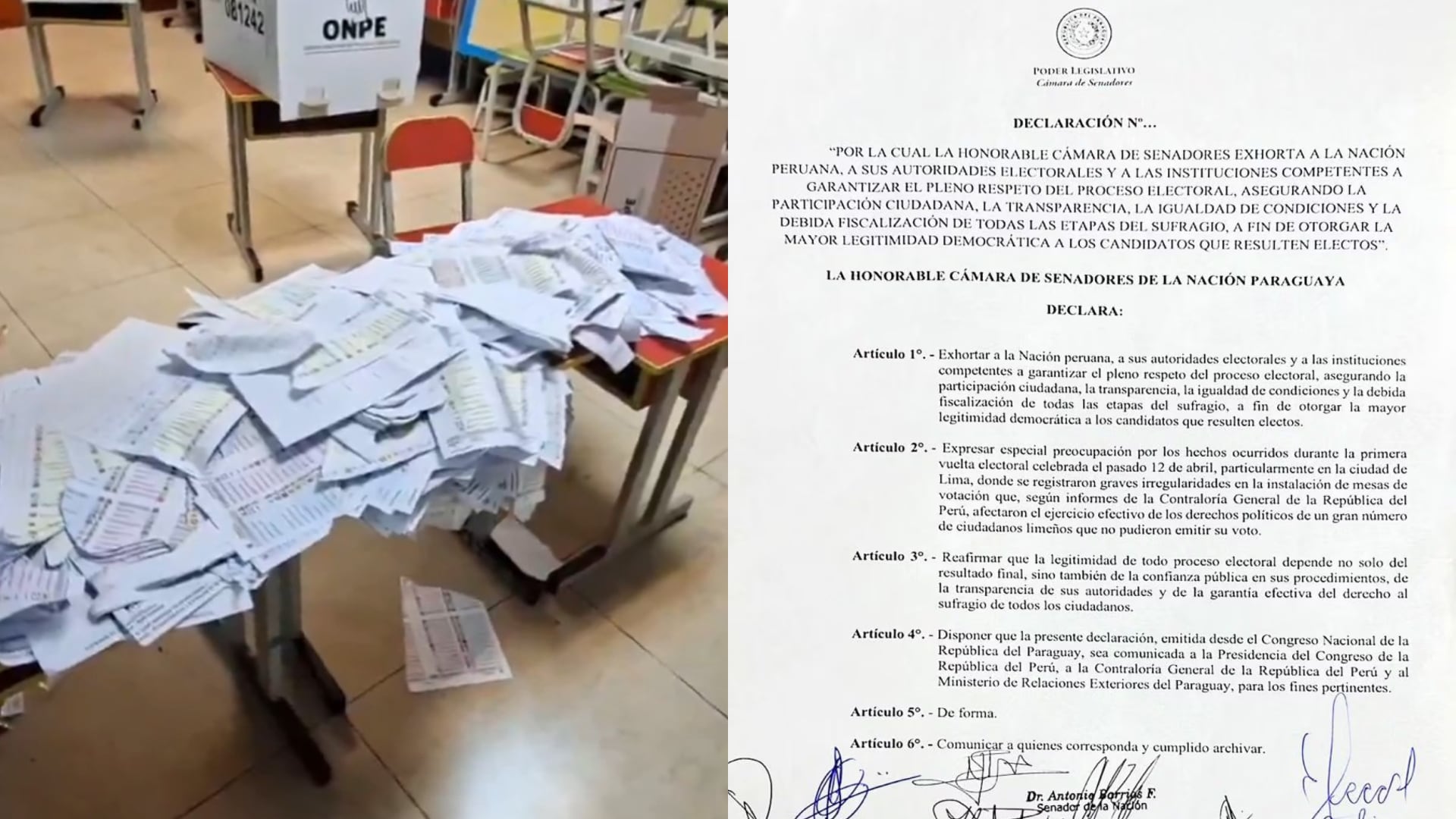 Senado de Paraguay expresa preocupación por proceso electoral en Perú y pide garantizar transparencia y derecho al voto. (Foto composición: Infobae Perú/Difusión/MML)