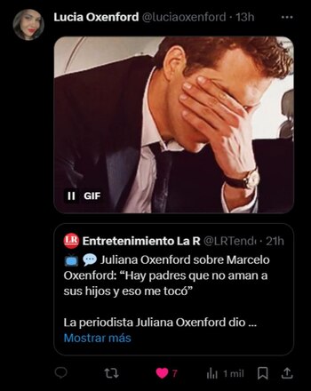 La reacción de Lucía Oxenford
