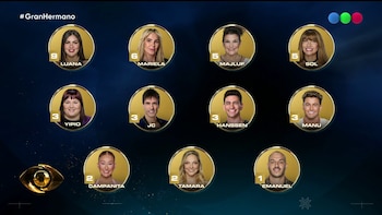 La placa de nominados de Gran Hermano quedó integrada por Matías Hanssen, Juan Carlos López, Luana Fernández, Alejandra Majluf, Manuel Ibero, Mariela Prieto, Sol Abraham, Yipio Pintos y Emanuel Di Gioia