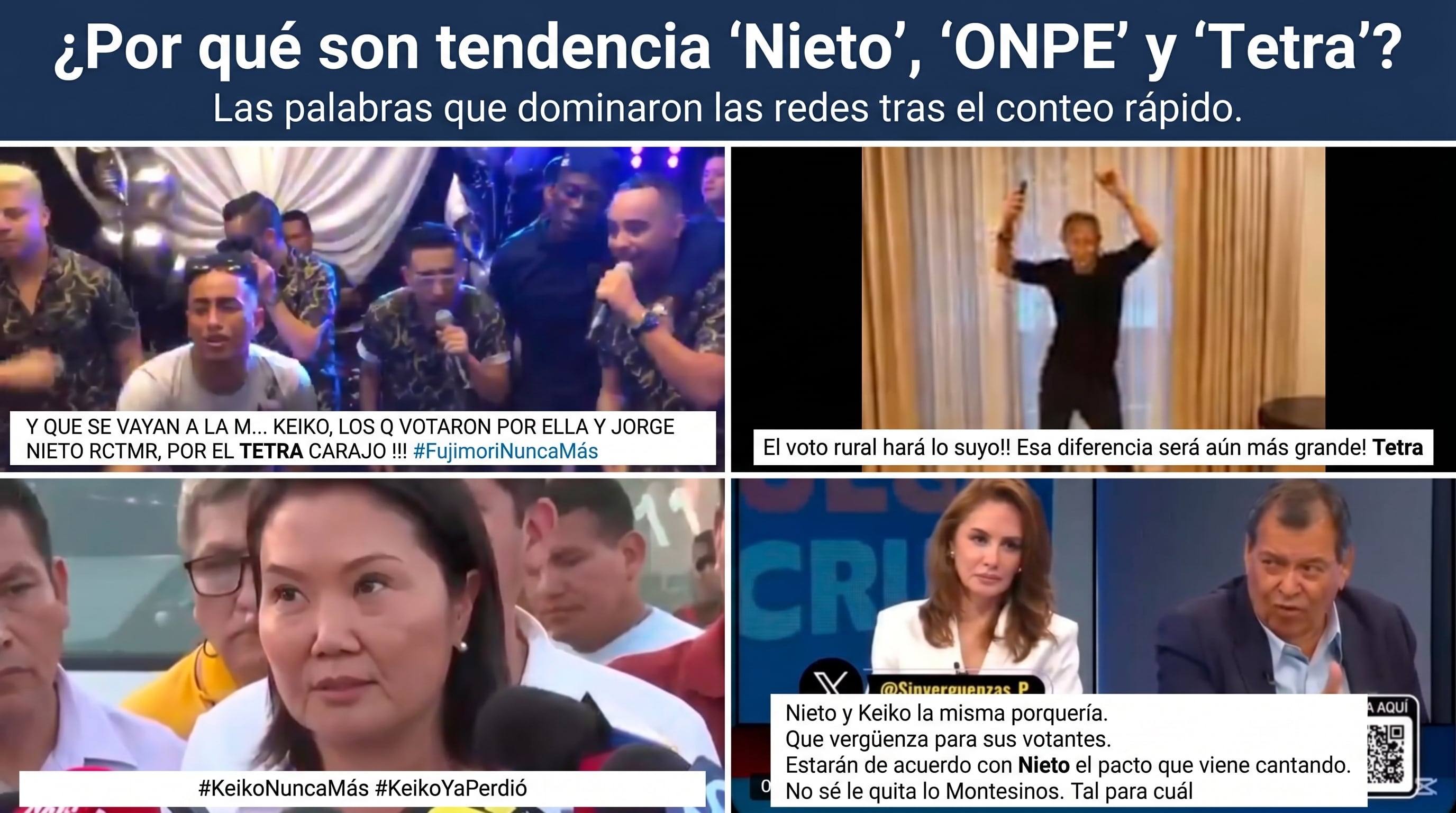 Tendencias redes sociales tras los resultados del conteo rápido: «Nieto», «ONPE», «Tetra»