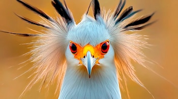 El pájaro secretario realiza elaborados