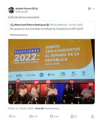 Con este mensaje, el representante