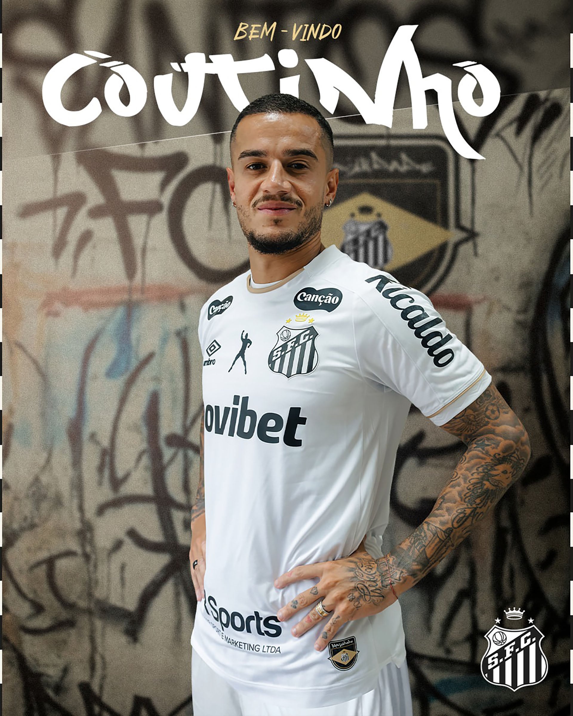 El Santos presentó al futbolista Coutinho como nuevo integrante de su plantel deportivo.