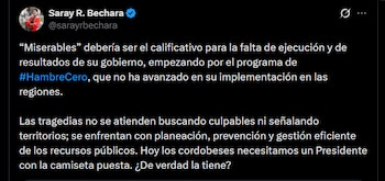 Saray Robayo calificó de “miserable”