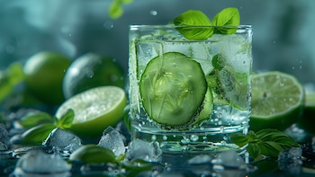 Agua de pepino con limón