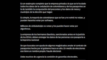 Gustavo Petro aseguró que Thomas