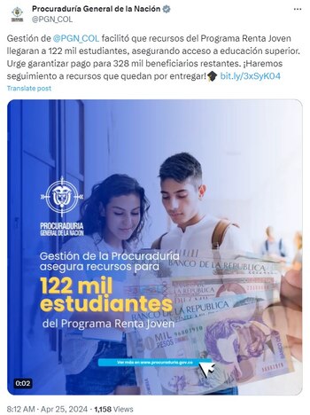 La Procuraduría instó a Prosperidad
