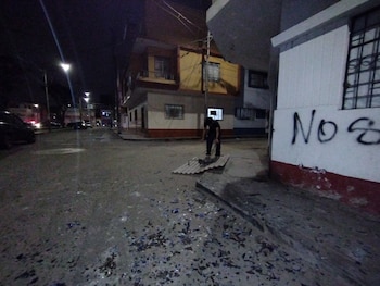 Restos de vidrios de viviendas