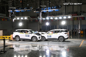El ensayo de Chery buscó reproducir un choque múltiple, una situación frecuente en vías urbanas y carreteras congestionadas. (Chery)