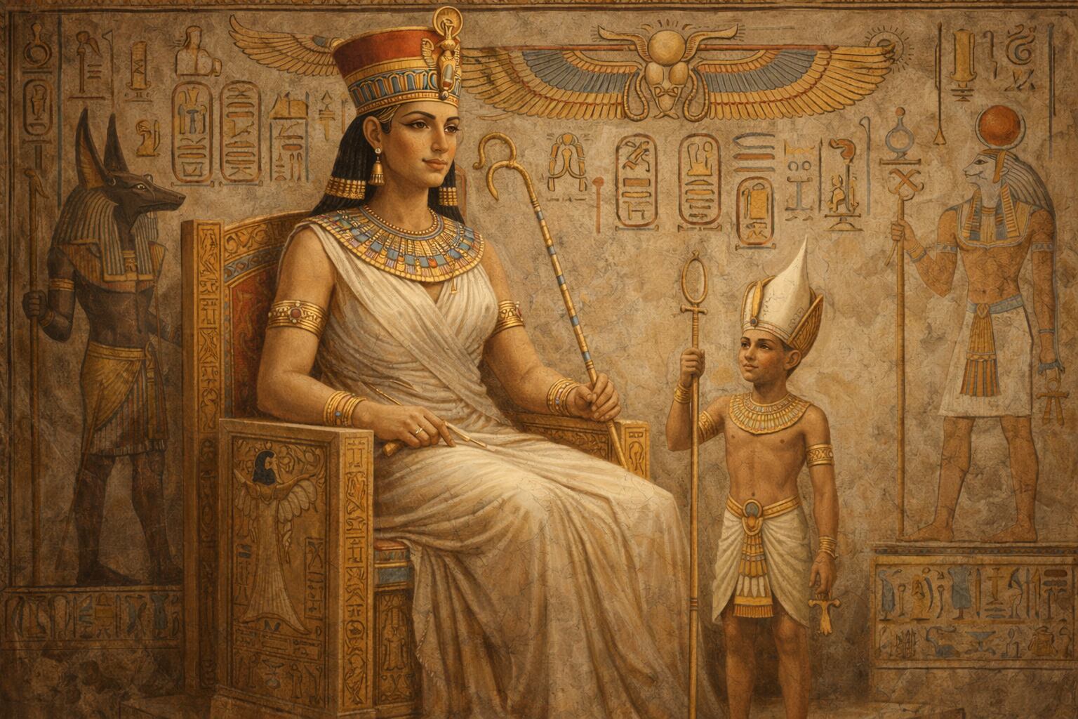 La regencia de Ankhnespepy II durante la minoría de edad de su hijo Pepy II marcó un hito al posicionar a una mujer al frente del Estado egipcio (Imagen Ilustrativa Infobae)