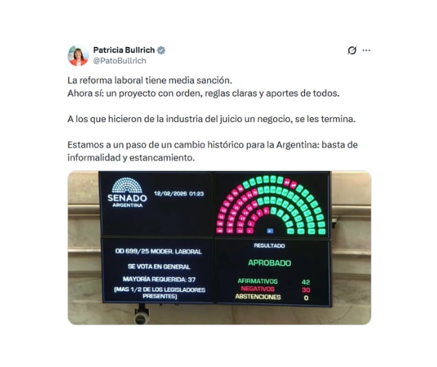 La celebración de Patricia Bullrich