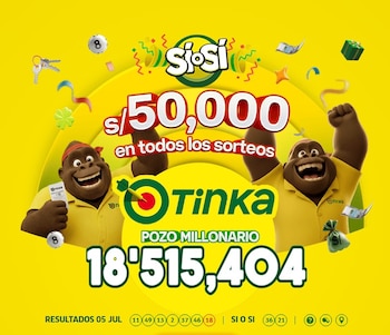 Resultados de la Tinka hoy 5 de julio de 2026: números ganadores, boliyapa y pozo. Captura: La Tinka.
