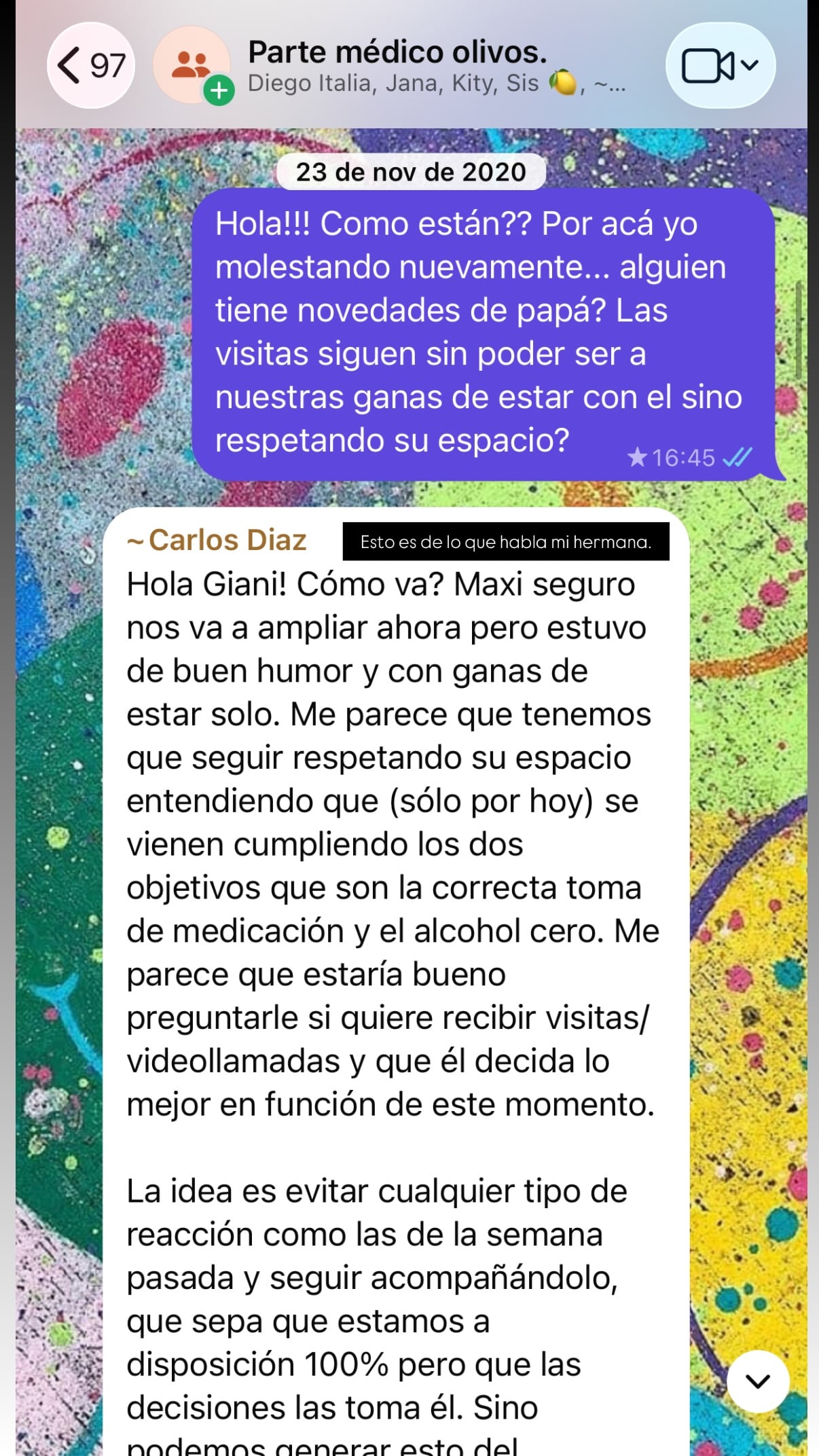 Los chats del grupo de familiares y médicos de Diego Maradona que reveló Gianinna Maradona