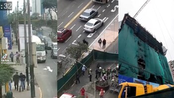 Balde de concreto cayó sobre