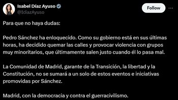 Publicación de la presidenta de