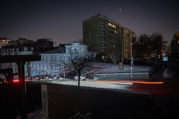 Calles de Kiev sin electricidad.