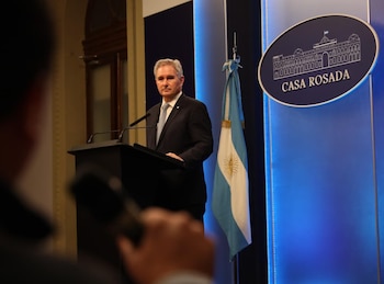 El canciller Pablo Quirno en conferencia de prensa