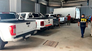 Camionetas incautadas en la redada