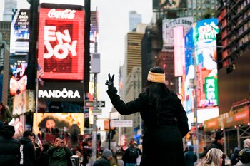 El ambiente festivo en Times